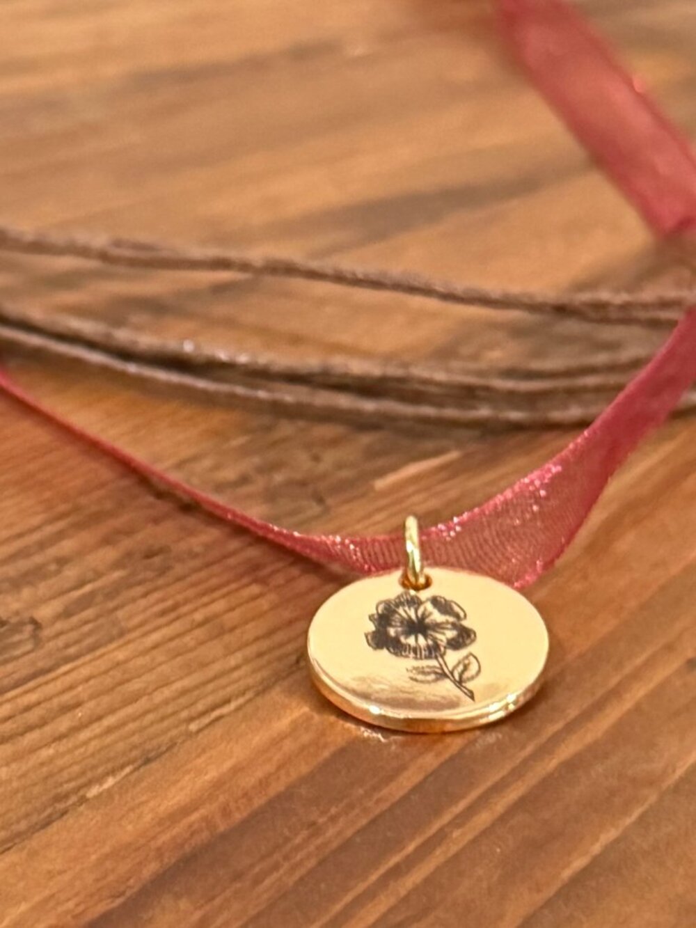 Handmade Necklace with Flower Pendant